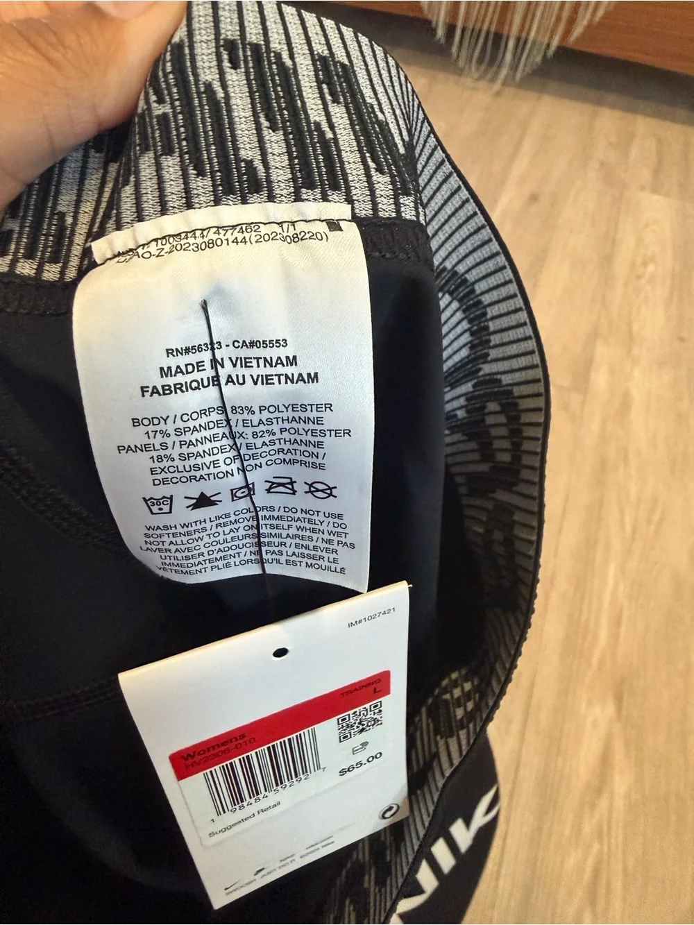 Nike Pro Mid-Rise 7/8 Mesh Panel Black Graphic Leggings HV2306-010 Women's Large